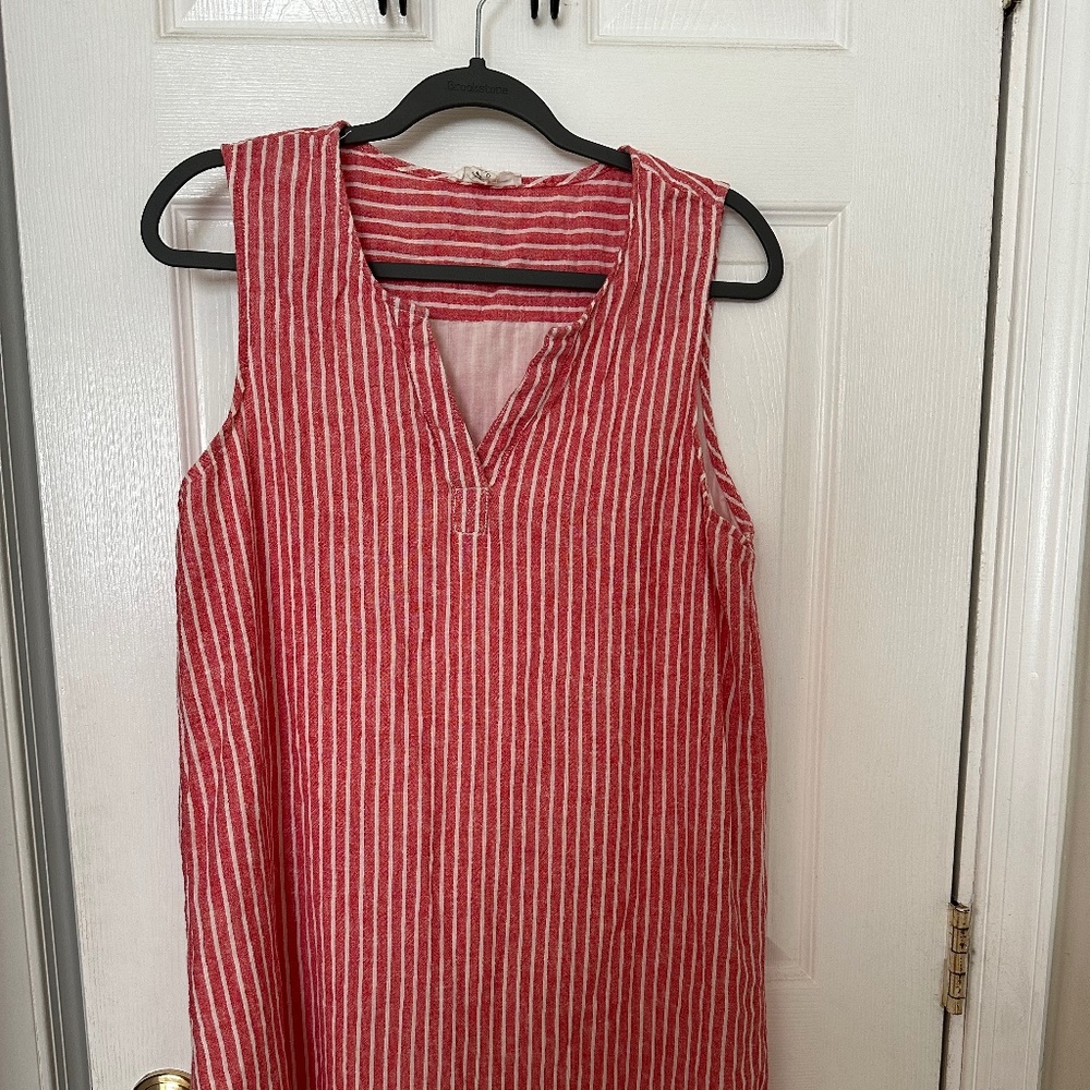BeachLunchLounge red and white stripped dress, Large